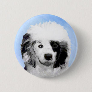 ポルトガル語絵画ウォータードッグ – Dog Art 缶バッジ