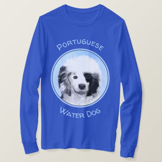 ポルトガル語絵画ウォータードッグ – Dog Art Tシャツ (デザイン正面)