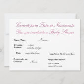 ポルトガル語：ベビーシャワー/コンビテチャデベ 招待状 (裏面)