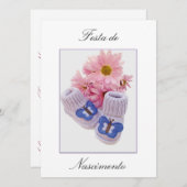 ポルトガル語：ベビーシャワー/コンビテチャデベ 招待状 (正面/裏面)