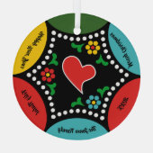 ポルトガル語（心）のクリスマスパーティーとギフト ガラスオーナメント (裏面)