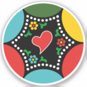 ポルトガル語（心）のクリスマスパーティーとギフト シール (正面)