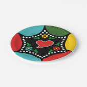 ポルトガル語(心)のクリスマスパーティーとギフト ペーパープレート (アングル)