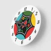 ポルトガル語（心）のクリスマスパーティーとギフト ラウンド壁時計 (傾斜)