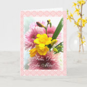 ポルトガル語: 母の日/Dia da Mãe カード (黄色い花)