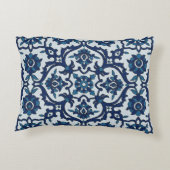 ポルトガル語（青）アズレホスフローラタイル模様 アクセントクッション (裏面)