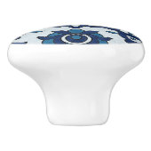 ポルトガル語（青）アズレホスフローラタイル模様 セラミックノブ (側面)