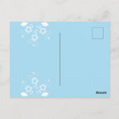 ポルトガル語(青)ロマンチックハート ポストカード (裏面)