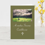 ポルトガル語: Condolencias/Pesames /Sympathy カード (黄色い花)