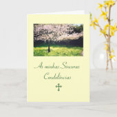 ポルトガル語: Condolencias/Pesames /Sympathy カード (黄色い花)