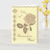 ポルトガル語: Parabénsのmãe/お母さんの第80誕生日 カード (黄色い花)