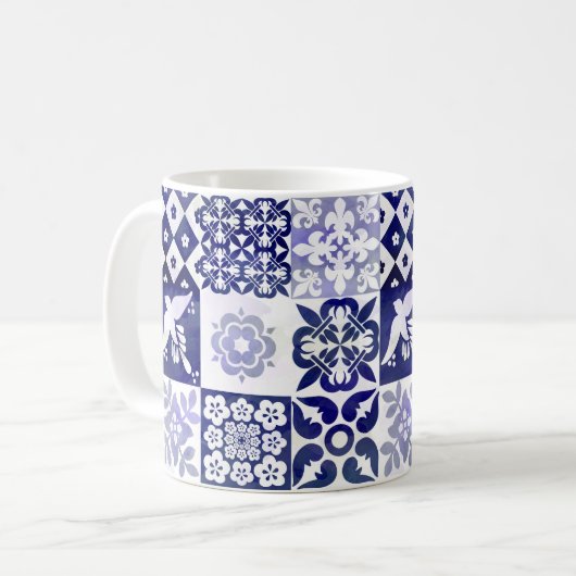 ポルトガル語Azulejosはマグをタイルを張ります コーヒーマグカップ (正面左)
