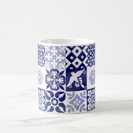 ポルトガル語Azulejosはマグをタイルを張ります コーヒーマグカップ (中央)
