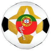 ポルトガル金ゴールド国旗 サッカーボール (回転)