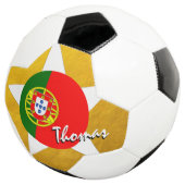 ポルトガル金ゴールド国旗 サッカーボール (3/4)