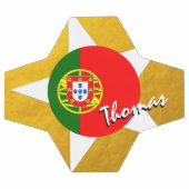 ポルトガル金ゴールド国旗 サッカーボール (フラット)