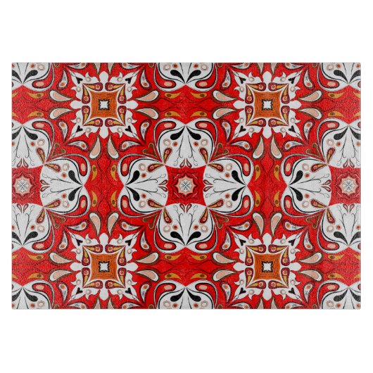 ポルトガル陶磁器タイル模様 カッティングボード (正面)