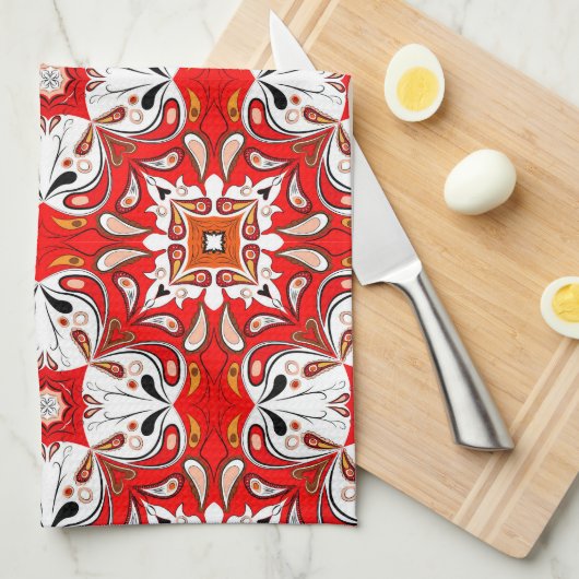 ポルトガル陶磁器タイル模様 キッチンタオル (四つ折り)