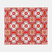 ポルトガル陶磁器タイル模様 フリースブランケット (正面(横))