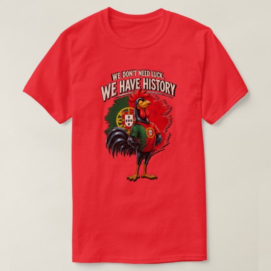 ポルトガル雄鶏サッカーファン面白いTシャツ Tシャツ (デザイン正面)