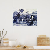 ポルトガル青瓦ポスターグレープハーベスト:アズレジョ ポスター (キッチン)