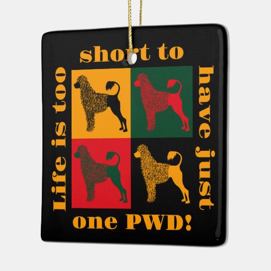 ポルトガル頭が切れるの水犬 セラミックオーナメント (左)