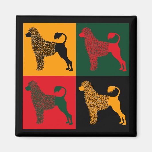 ポルトガル頭が切れるの水犬 マグネット (正面)