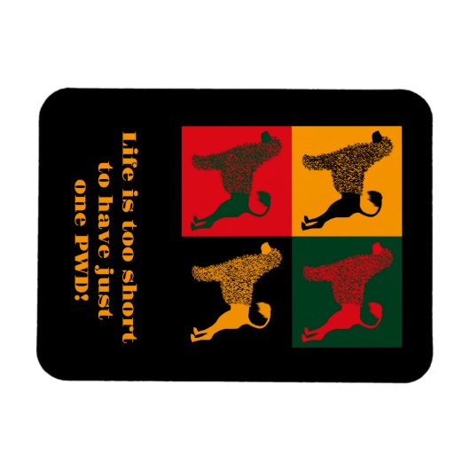 ポルトガル頭が切れるの水犬 マグネット (横)