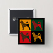 ポルトガル頭が切れるの水犬 缶バッジ (正面&裏面)