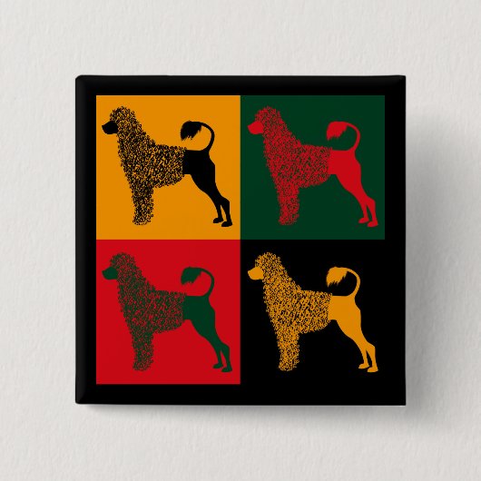 ポルトガル頭が切れるの水犬 缶バッジ (正面)