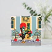 ポルトガル風クリスマスハウス　　雄鳥の挨 カード (スタンド正面)