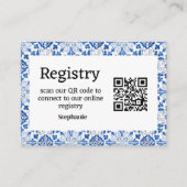 ポルトガル風タイル ブライダルシャワー レジストリー 封筒 エンクロージャーカード (正面)