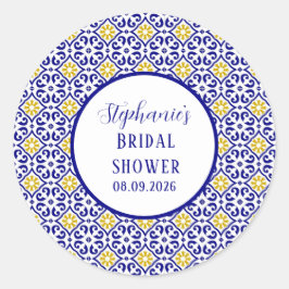 ポルトガル風タイル ブルー メディテレーニア 婚前パーティー ラウンドシール