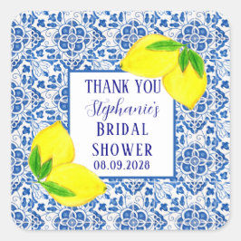 ポルトガル風タイル レモン メディテレーニアン ブライダルシャワー スクエアシール