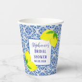 ポルトガル風タイル レモン メディテレーニアン ブライダルシャワー 紙コップ (正面)