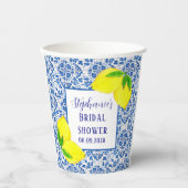 ポルトガル風タイル レモン メディテレーニア 婚前パーティー 紙コップ (正面)
