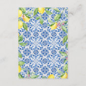 ポルトガル風タイル レモン 結婚式 宿泊施設 エンクロージャーカード (裏面)