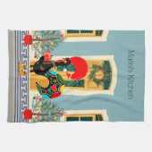 ポルトガル飾のクリスマスの家 キッチンタオル (横)