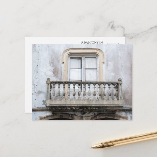 ポルトガル魅力的のバルコニー ポストカード (正面/裏面インサイチュ)
