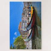 ポルトガル，アヴェイロ，運河の2隻 ジグソーパズル (縦)