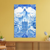 ポルトガル，イエスの青いタイルのモザイク キャンバスプリント (インサイチュ (リビング))