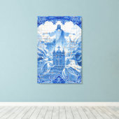 ポルトガル，イエスの青いタイルのモザイク キャンバスプリント (インサイチュ (ウッドフロア))