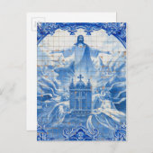 ポルトガル，イエスの青いタイルのモザイク ポストカード (正面/裏面)