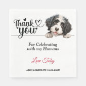 ポルトガル・ウォーター・ドッグの結婚式のお礼 スタンダードランチョンナプキン (正面)