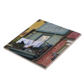 ポルトガル、オポルト（ポルト）。 女性の洗ぶら下がった濯物 タイル (側面)