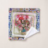 ポルトガル，ガロ・デ・バルセロス バスタオルセット (ウォッシュタオル)