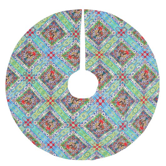 ポルトガル，ガロ・デ・バルセロス ブラッシュドポリエステルツリースカート (正面)