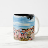 ポルトガル・コーヒー・マグカップ、リスボン写真、 ツートーンマグカップ (正面右)