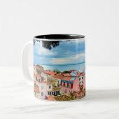 ポルトガル・コーヒー・マグカップ、リスボン写真、 ツートーンマグカップ (正面左)