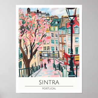 ポルトガル シントラのヴィンテージ アート イラスト 旅行 ポスター